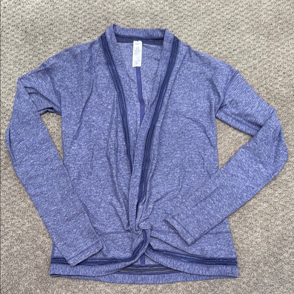 Lululemon Ivivva - Heathered Purple Sweater with Lace Mesh Trim